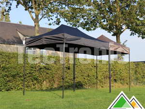 Vouwtent 2x3 m Solid 30 met zwart dakzeil (bruine tent is 2x2 meter groot)
