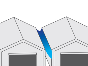 Regengoot 10 m pvc wit of beige