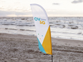 Enkelzijdig bedrukte 'classic' beachflag (maat small) voor OVSG