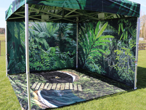 Gepersonaliseerd grondzeil op basis van een hoge resolutie afbeelding