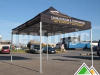 Professioneel bedrukte vouwtent 3m op 4,5m voor Pet Funeral Center