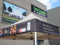 Vouwtent 3x3 met gepersonaliseerde banner voor bakker Kris uit Emelgem.