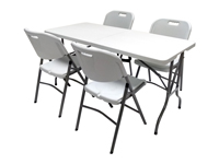Vouwbare tafel 150 cm met 4 stoelen