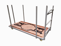 Transportkar om 15 houten klaptafels 183 cm te vervoeren