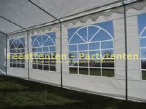 Brandvertragende partytent met 5 vensters in elke zijwand