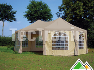 Luxe pagodetent 5 x 6,8 m beige/zand 