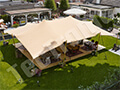 Ruime, professionele stretchtent waarmee u zowel 's zomers als 's winters uw terras openstelt