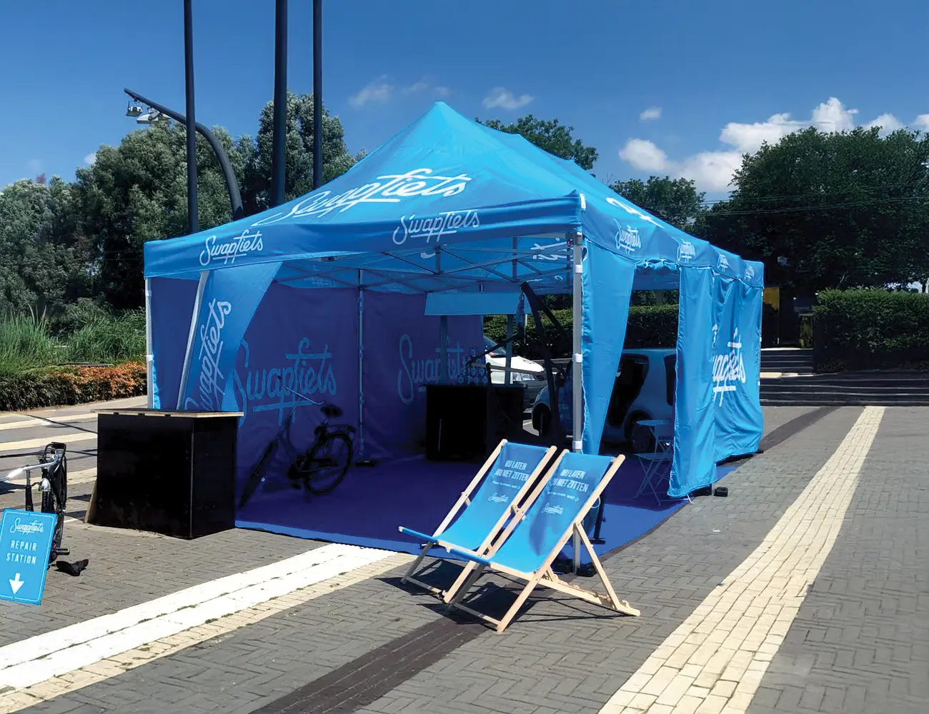 Swapfiets bedrukte vouwtent bij TecTronic Lichtervelde