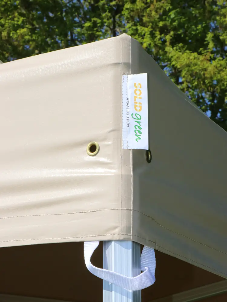 Vouwtent S50 dakzeil op frame in detail