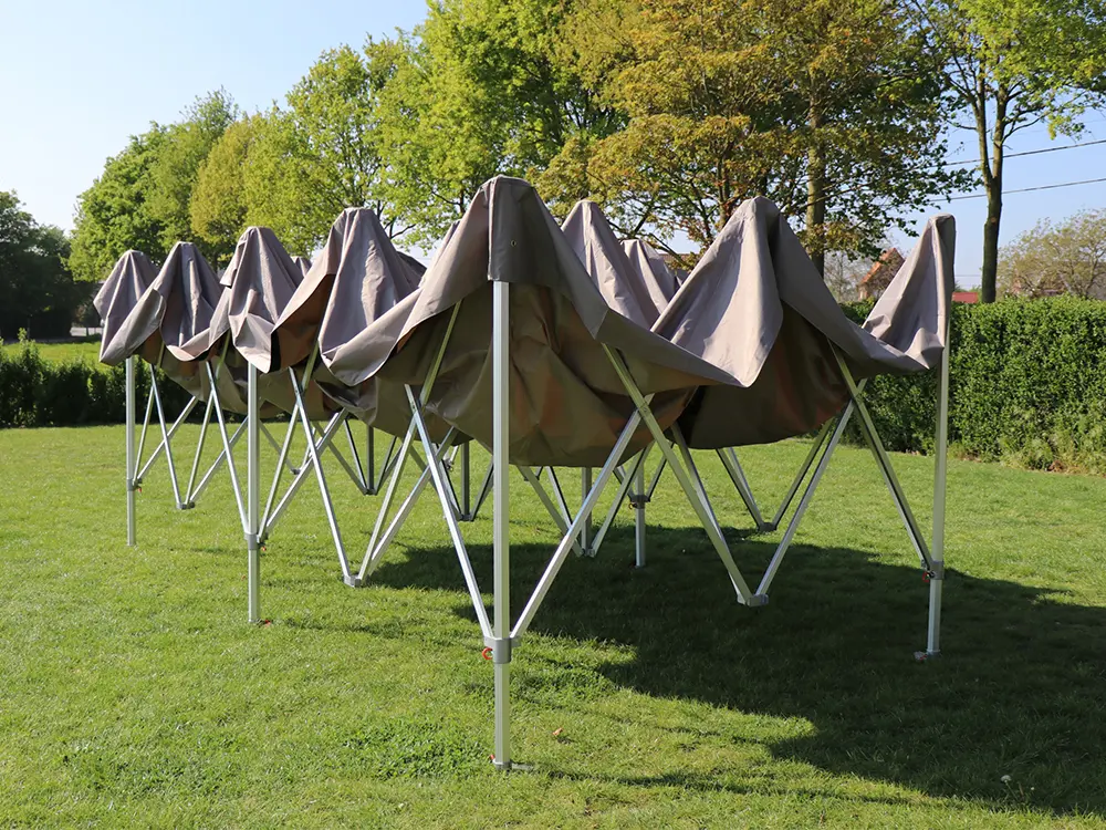 Vouwtent 4 x 8 m S50 frame met taupe dakzeil