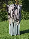Vouwtent 4 x 8 m S50 opgevouwen frame met taupe dakzeil