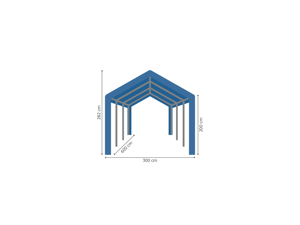 Partytent 3 x 6 m afmetingen