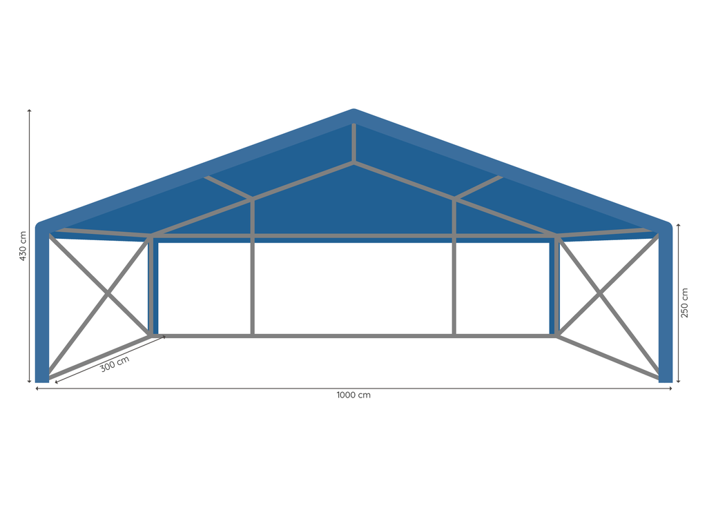 Kadertent 10 m breed afmetingen