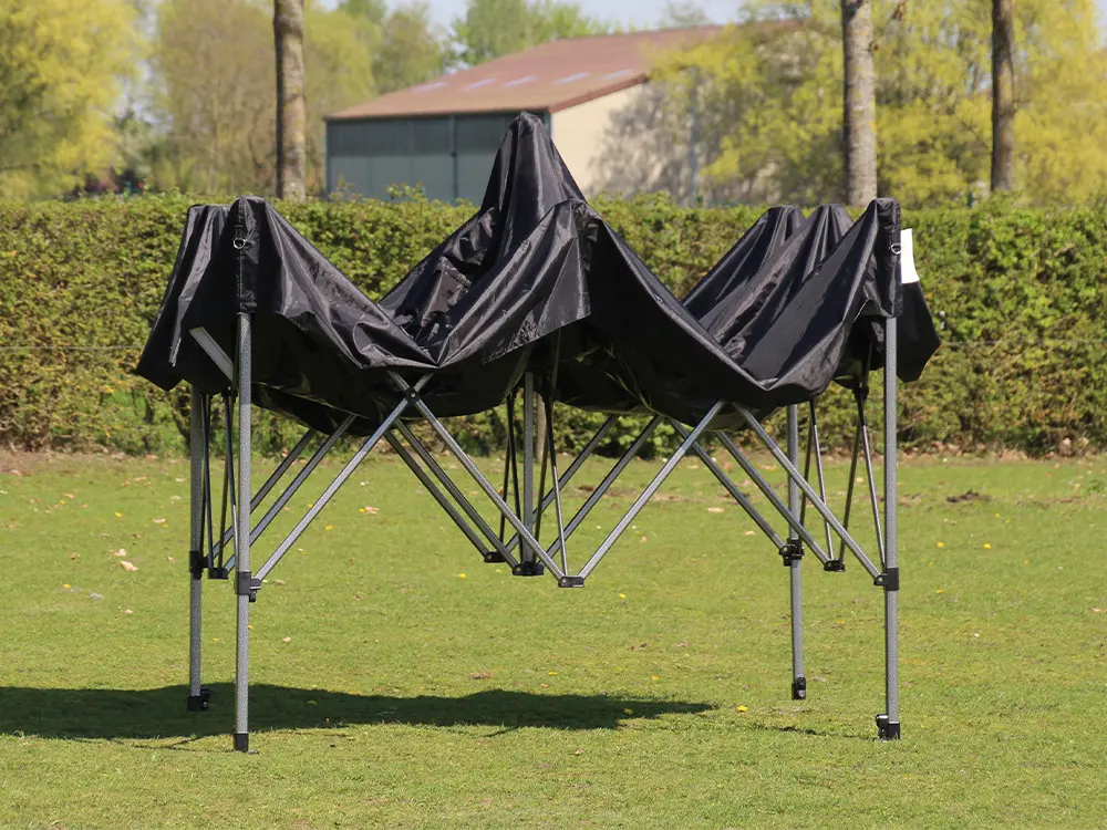 Halfopen pop-up tent 3x3 zwart