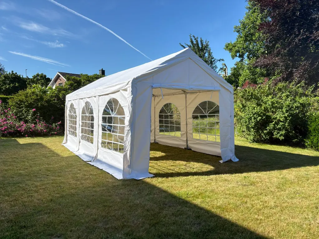 Partytent 3x6 beschikbaar in wit en beige