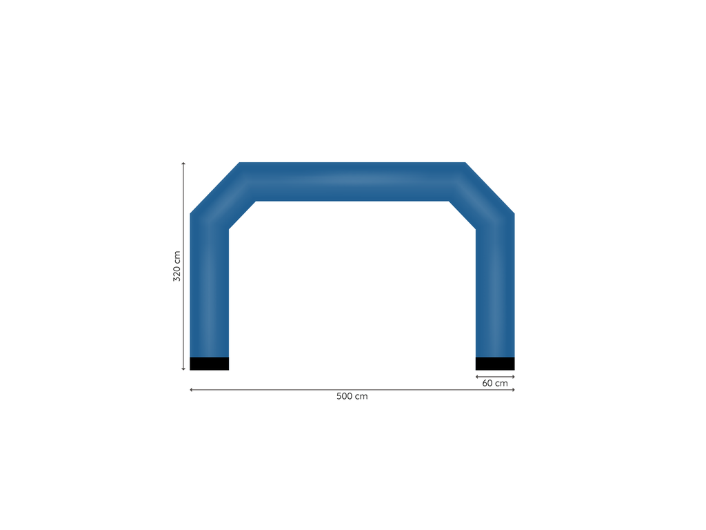 Opblaasbare aankomstboog Air Tight 5 x 3,2 x 0,6 m afmetingen