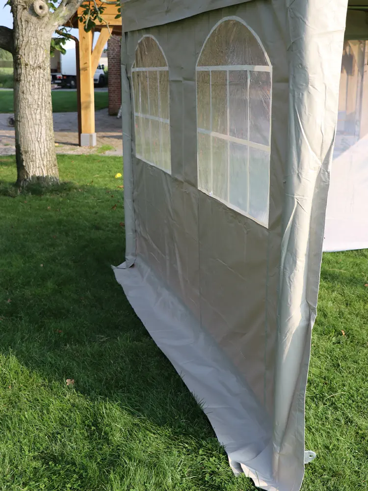 Zijwand met 2 kerkramen - partytent 3x3 m pvc pro