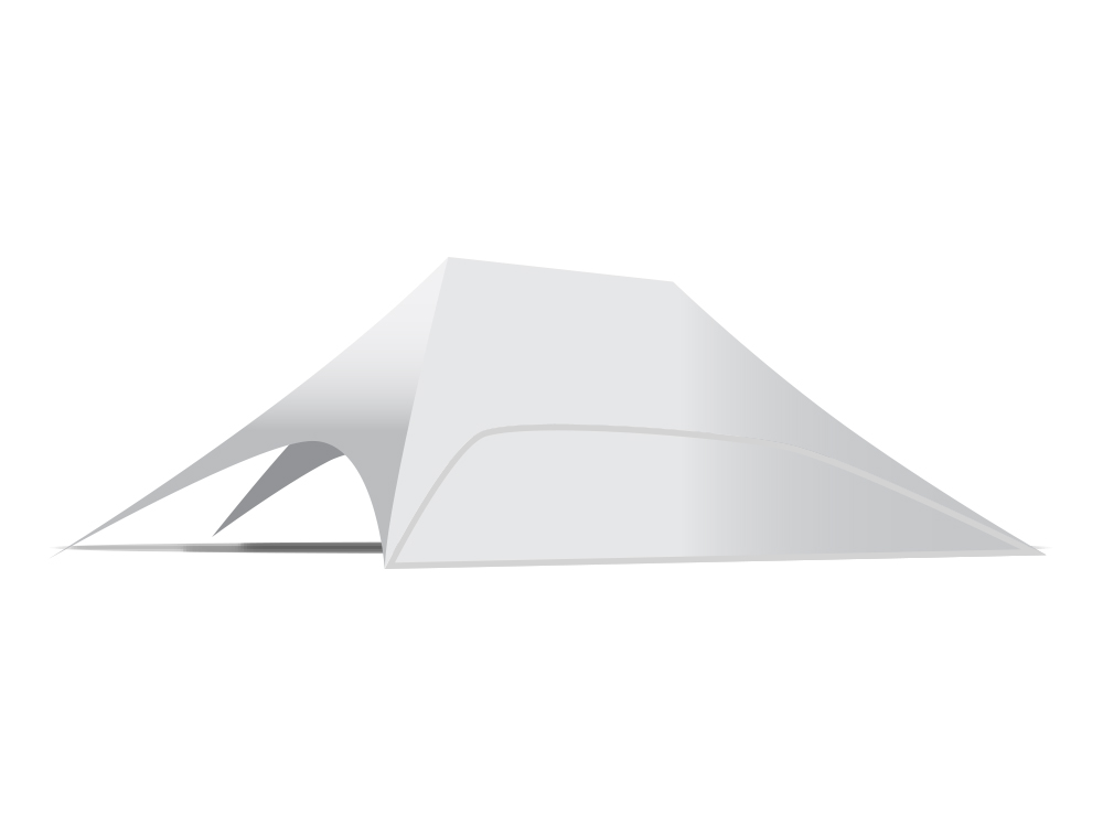 Onderdeel stertent twin 16 m: zijwand polyester dicht (lange zijde)