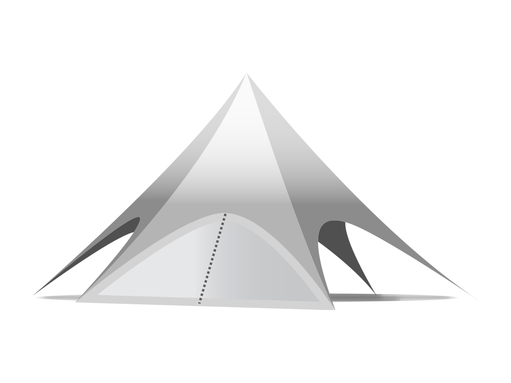 Onderdeel stertent 12 m: zijwand pvc - wit