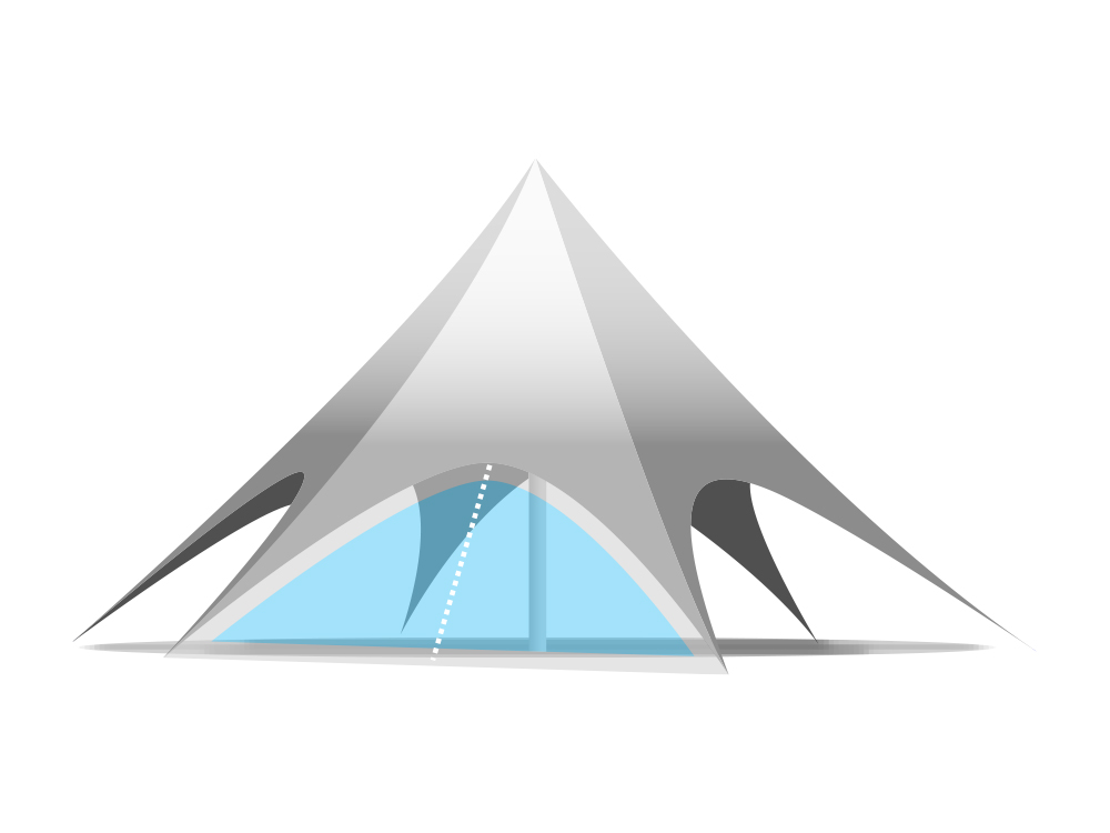Onderdeel stertent 12 m: zijwand pvc - transparant