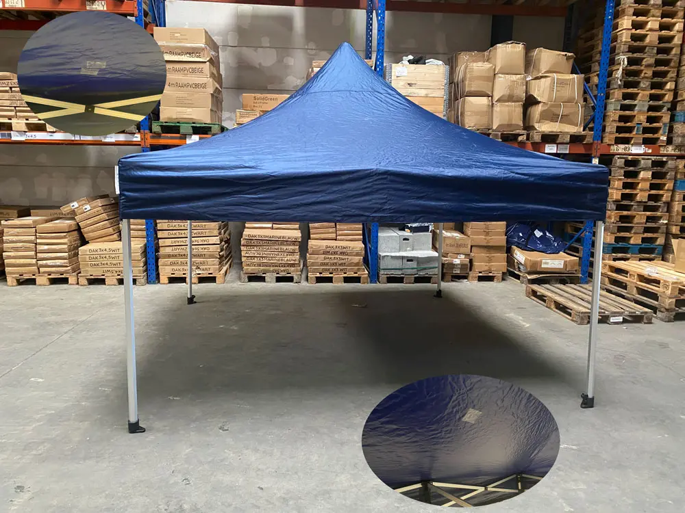 Tweedehands: vouwtent 3 x 3 m Solid 40 marineblauw
