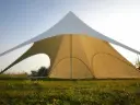 Tweedehands: stertent 10 m wit incl. 5 zijwanden