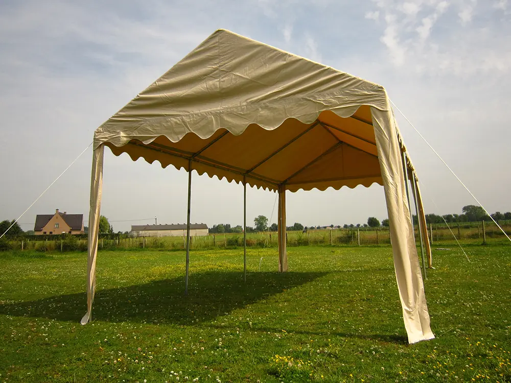 Einde reeks: partytent 5 x 10 m pvc basic beige