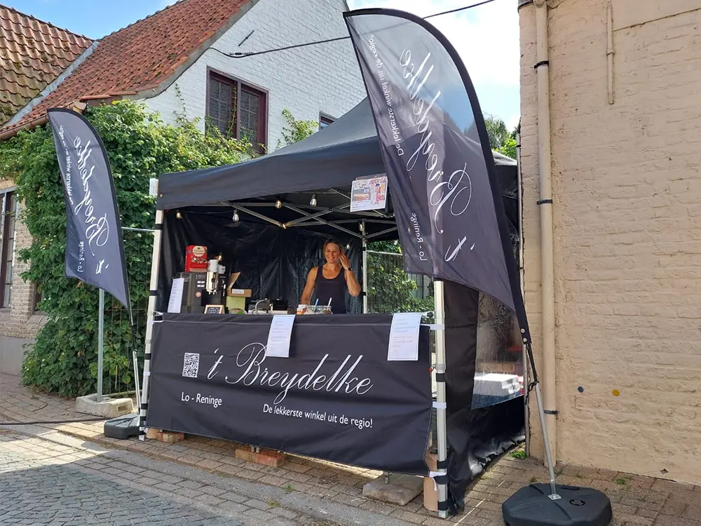 Halve zijwand voor vouwtent - bedrukt