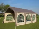 Partytent 4 x 8 m polyester taupe/beige (met kleine fabricagefout)