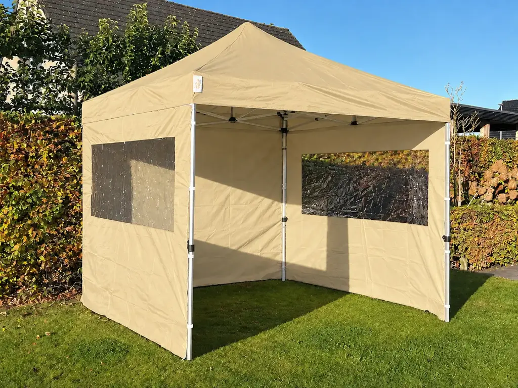 Einde reeks: vouwtent 3 x 3 m Solid 40 ecru
