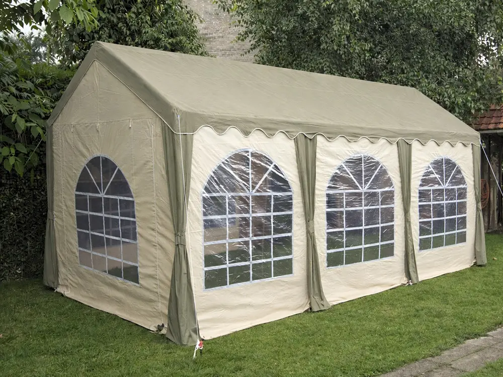 Partytent 4 x 8 m polyester (Beige/zand)