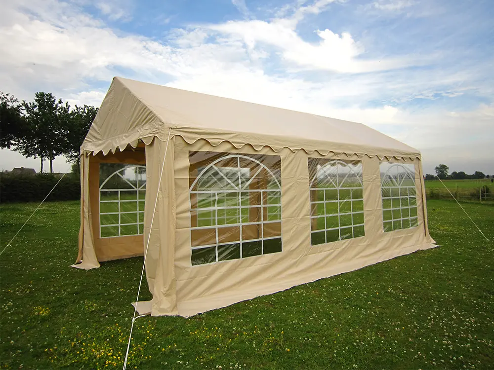 Partytent 4 x 8 m pvc basic (Wit)