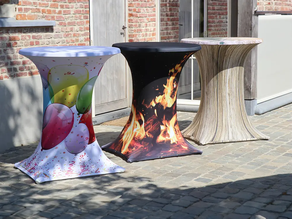 Einde reeks: stretchhoes design voor statafel