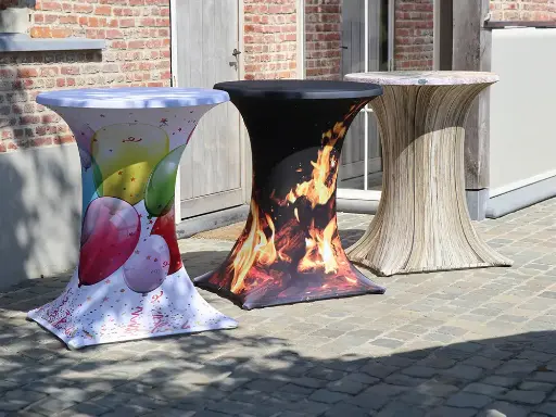 Einde reeks: stretchhoes design voor statafel