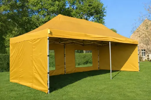 Einde reeks: vouwtent 4 x 8 m Solid 50 geel