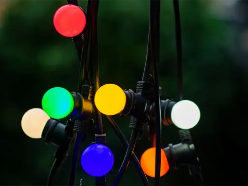 Einde reeks: 16 m lichtslinger (multicolor) - incl. 4 reservelampen