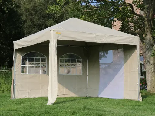 Tweedehands: partytent 3 x 3 m pvc pro HQ beige