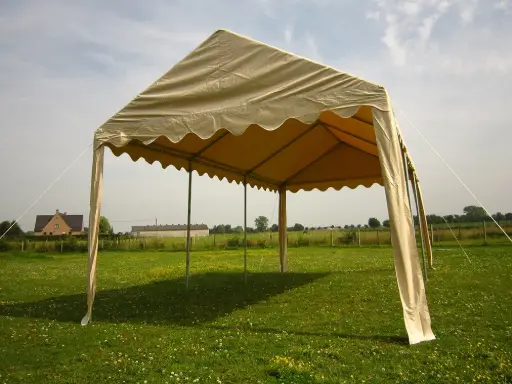 Einde reeks: partytent 5 x 10 m pvc basic beige