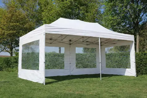 Einde reeks: vouwtent 4 x 8 m Solid 50 pvc wit